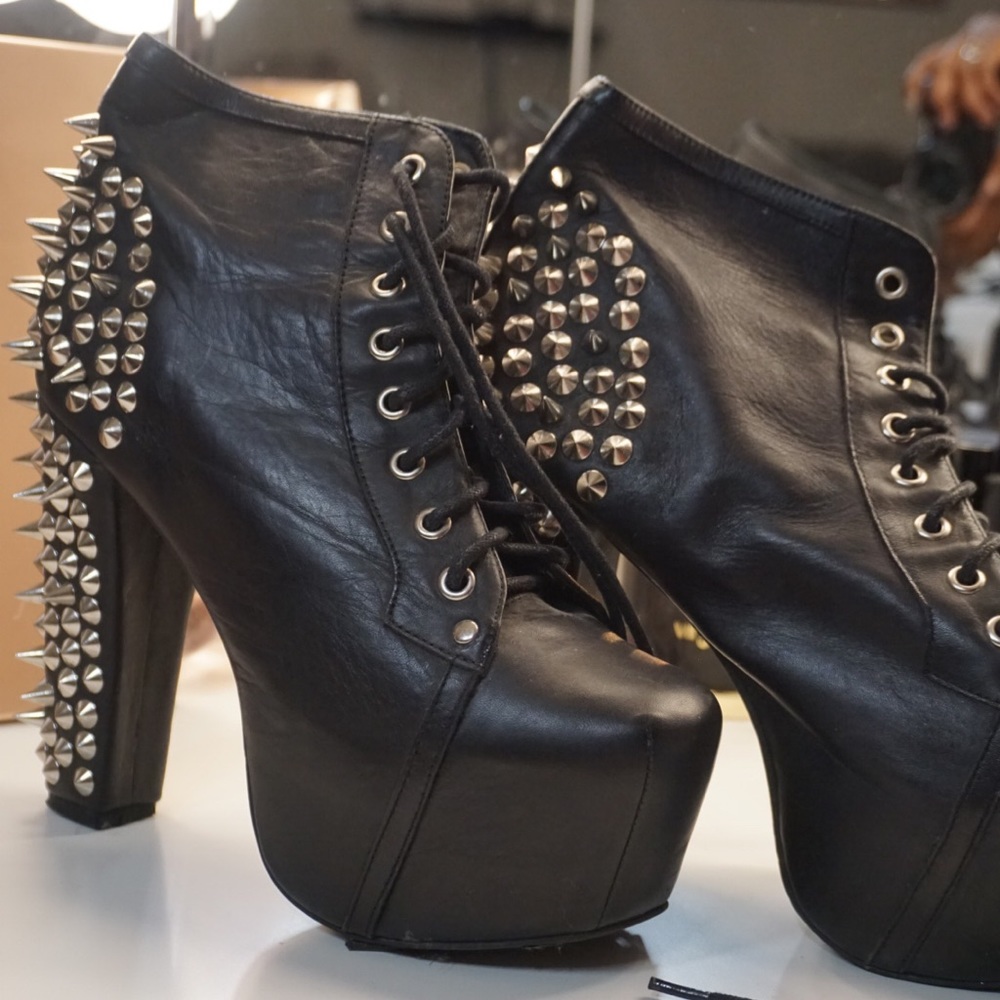 Leather Spiked Jeffrey Campbell Booties